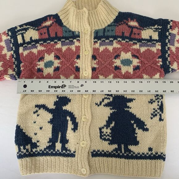 VTG Woolrich Woman Cardigan Sweater S 100% Wool Button Grandma Cottagecore Farm - Picture 8 of 10